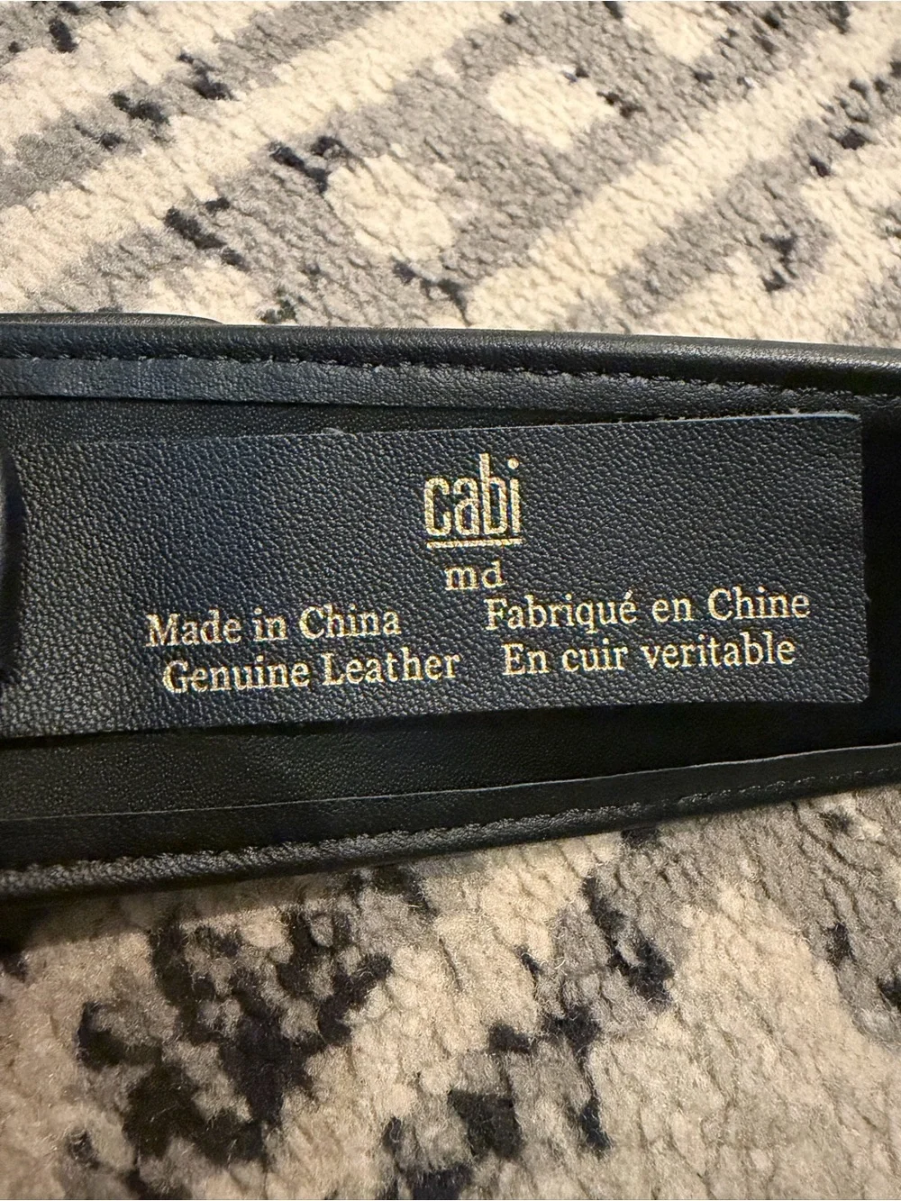 CAbi Boss Belt - Women's Black Belt with Gold Buckle, Medium